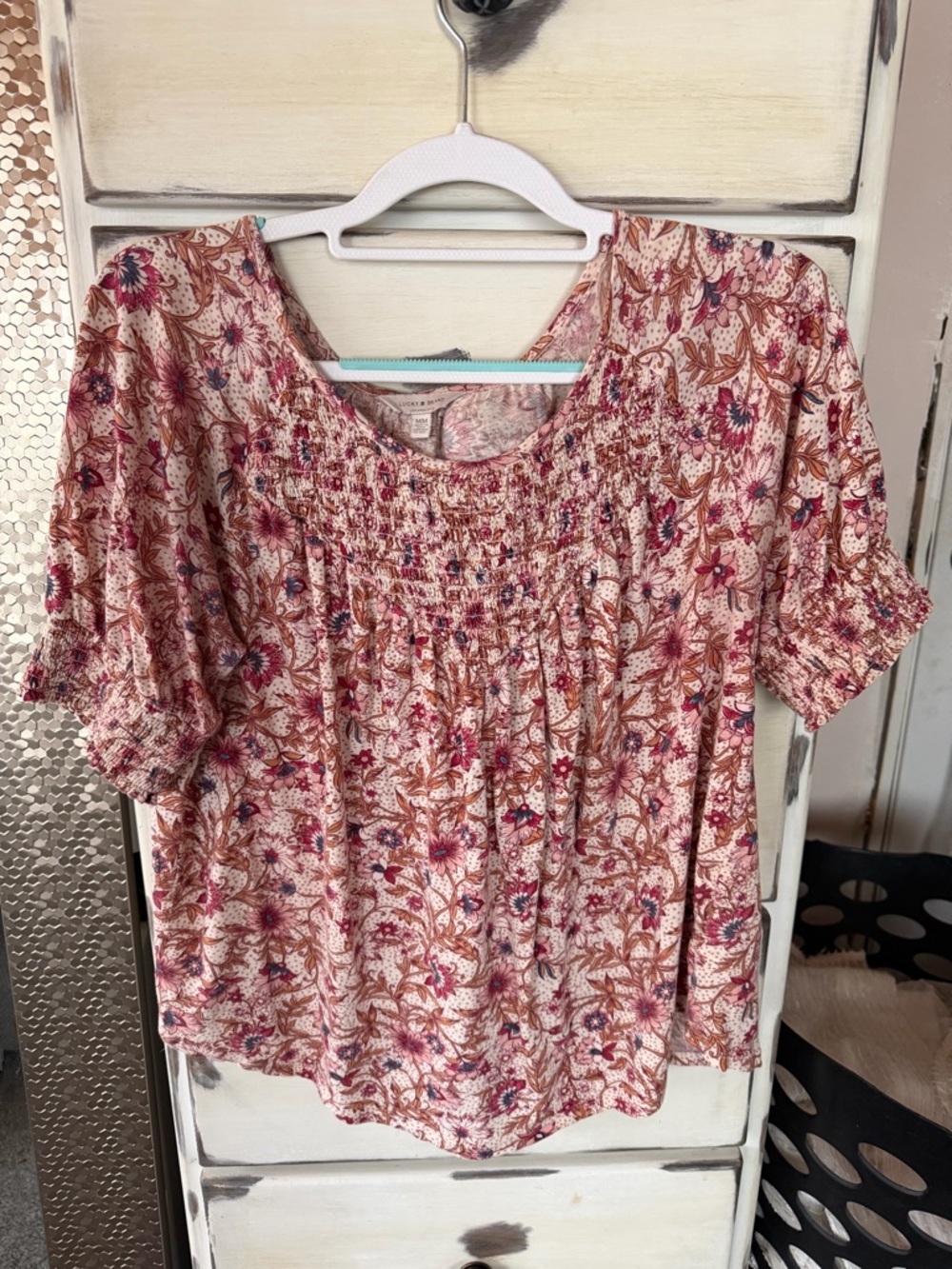 Lucky Brans Smocked Blouse